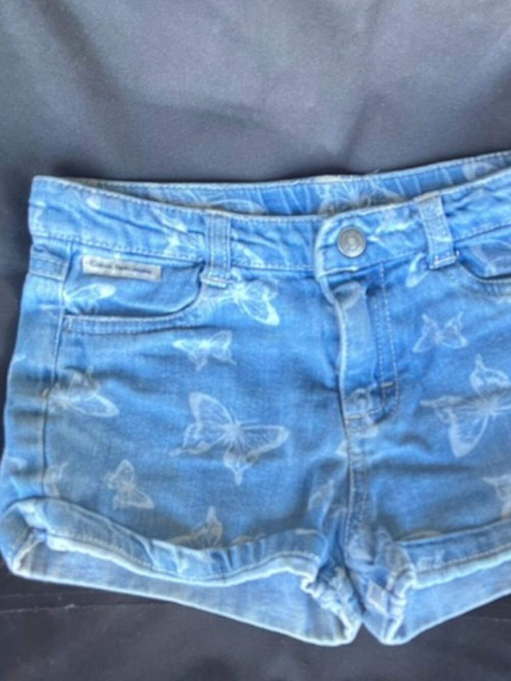Girls Butterfly Denim Shorts